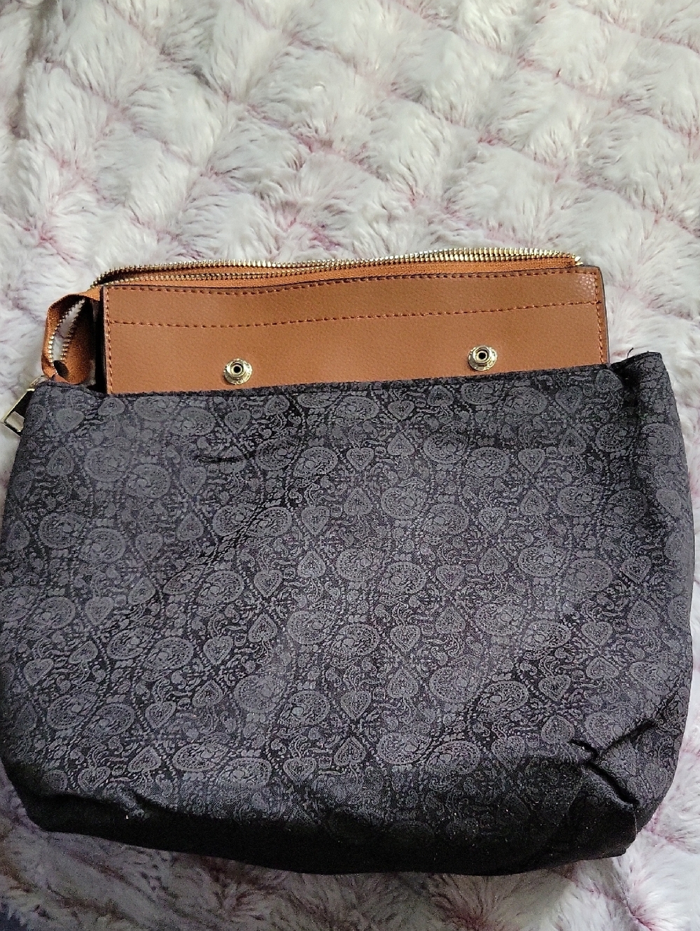 Genuine Leather Tote Bag w/Removable Snap-In Pouch 2-in-1 Minimalist Work Bag - Picture 16 of 17